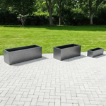 Zinc Galvanised Trough Planter | 120cm x 40cm x 40cm | Silver Black