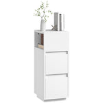 Slim Bedside Table, Bedside Cabinet With Open Shelf And 2 Drawers | White