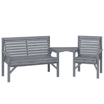 Wood Garden Furniture Set W/ Parasol Hole, Detachable Table | Grey