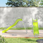 Wavy Slide, Freestanding Garden Slide With Climbing Ladder For 3-8 Years, Green