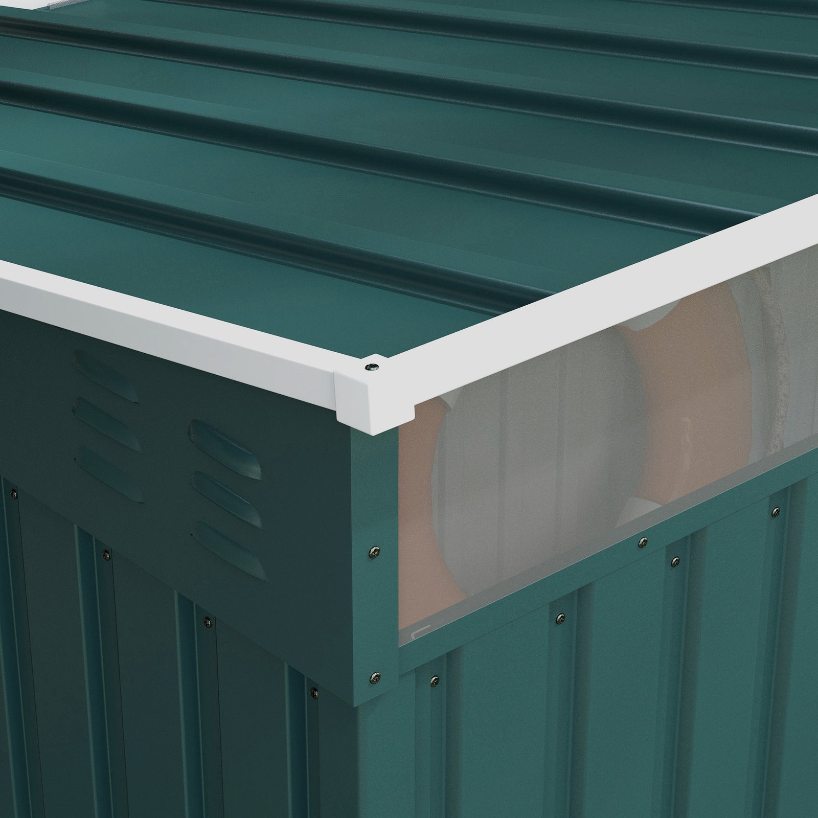 6.5x4ft Garden Shed W/ Foundation Lockable Metal Tool Shed | Green