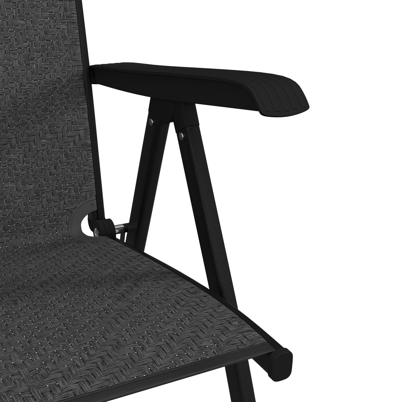 Outdoor Rattan Folding Chair Set W/ Adjustable Backrest | Set-of-2 | Gray