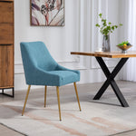 Set Of 2 Lograto Fabric Dining Chairs | Teal