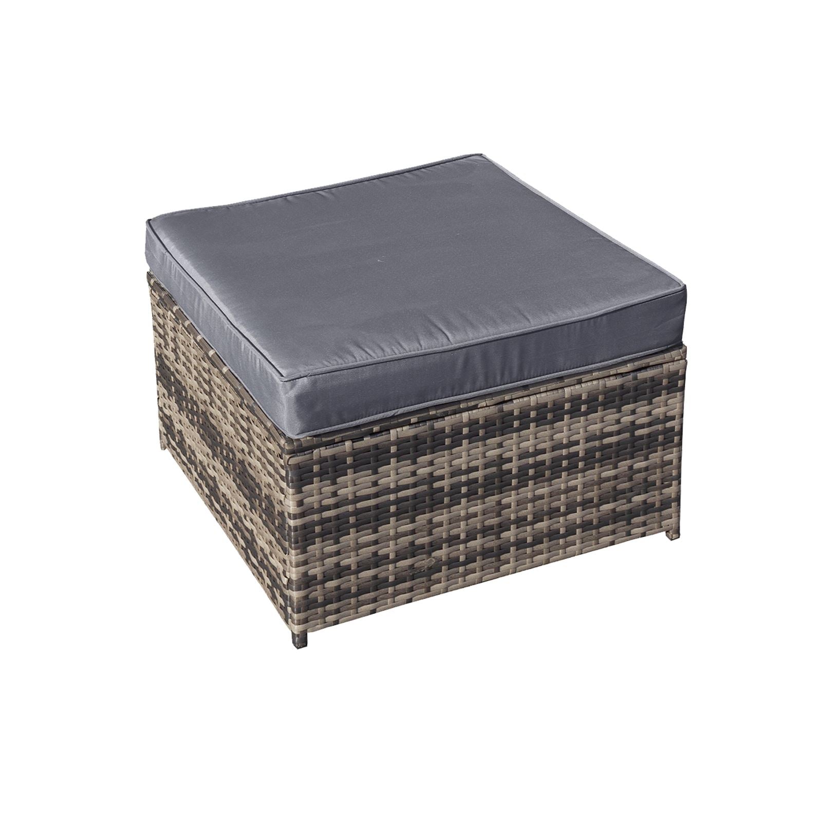 Malta Rattan Oversized Footstool | One Size | Walnut Grey