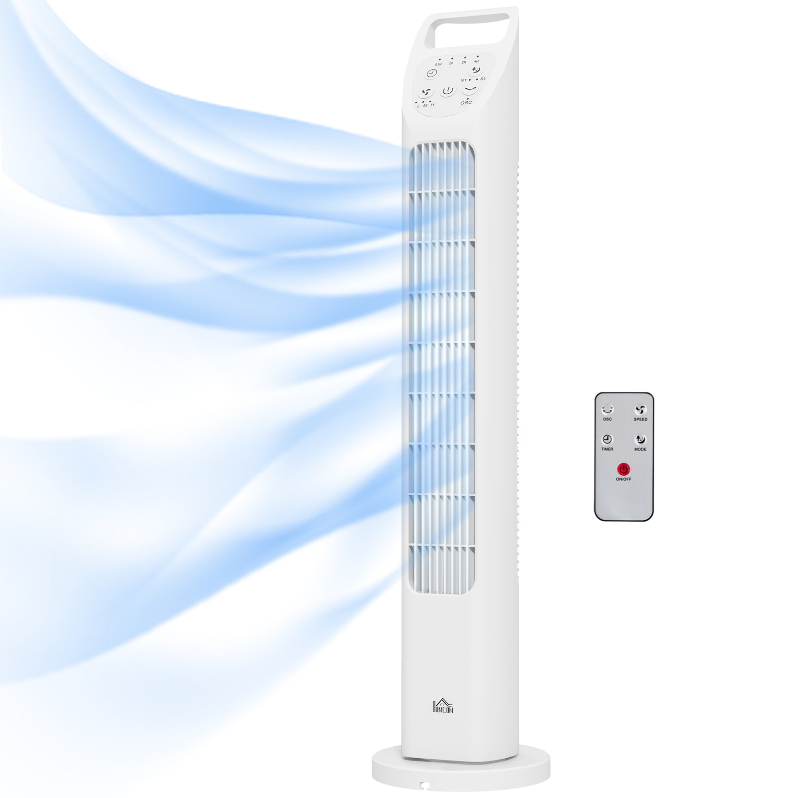 Oscillating Tower Fan Floor Fan With 7.5h Timer Home Office | One Size | White