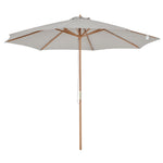 3m Wooden Bamboo Parasol Outdoor Umbrella Canopy | Gray