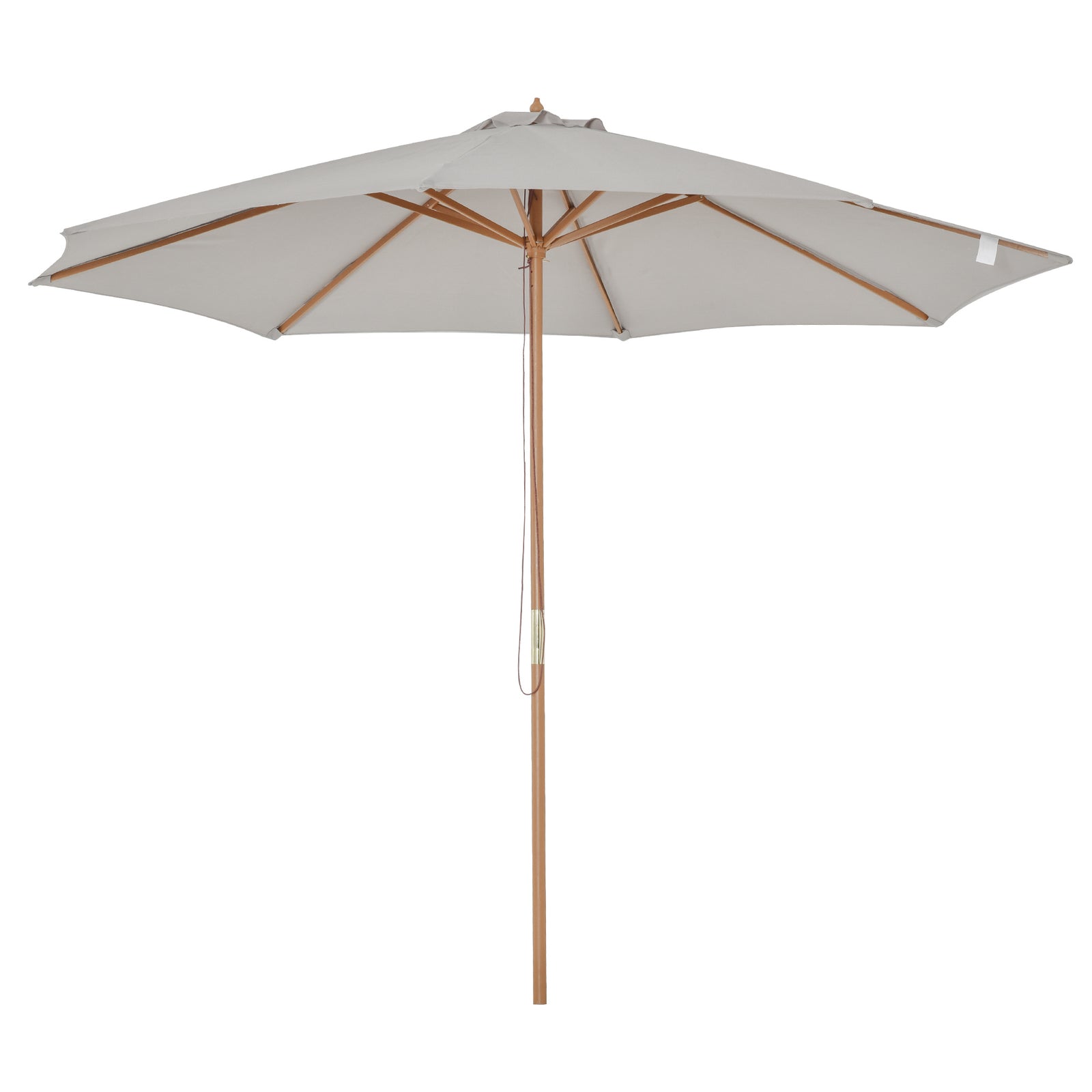 3m Wooden Bamboo Parasol Outdoor Umbrella Canopy | Gray
