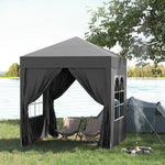 2mx2m Pop Up Gazebo Party Tent Canopy Marquee W/ Storage Bag | Black