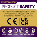 Electric Blanket Heated Fully Fitted Underblanket 3 Heat Settings, Machine Washable | Double | White