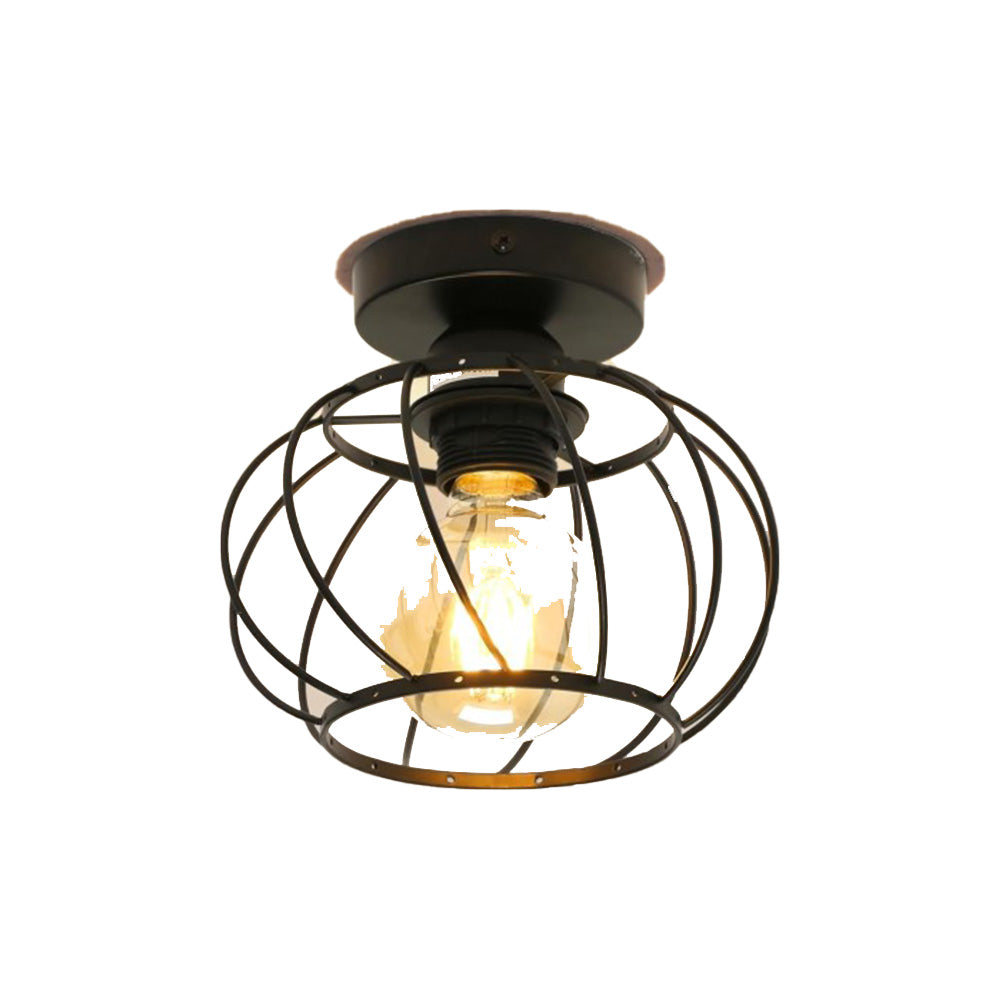 Bath Plus TB+ Industrial E27 Semi Flush Mount Ceiling Light