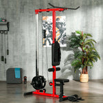 Pull Up Bar Stand Power Cage With Adjustable Seat | Red