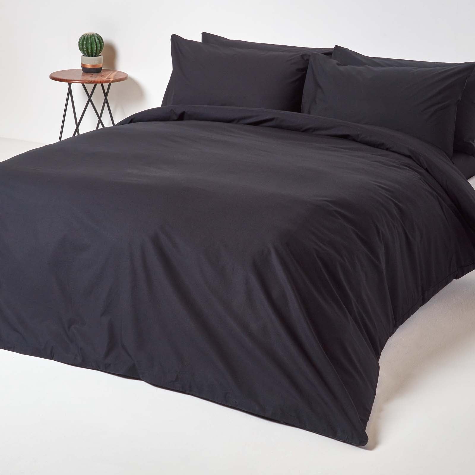 Egyptian Cotton Deep Fitted Sheet 200 Tc | Double | Black