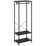 Coat Rack 2-in-1 Clothes Stand With Shoe Storage For Hallway | One Size | Black