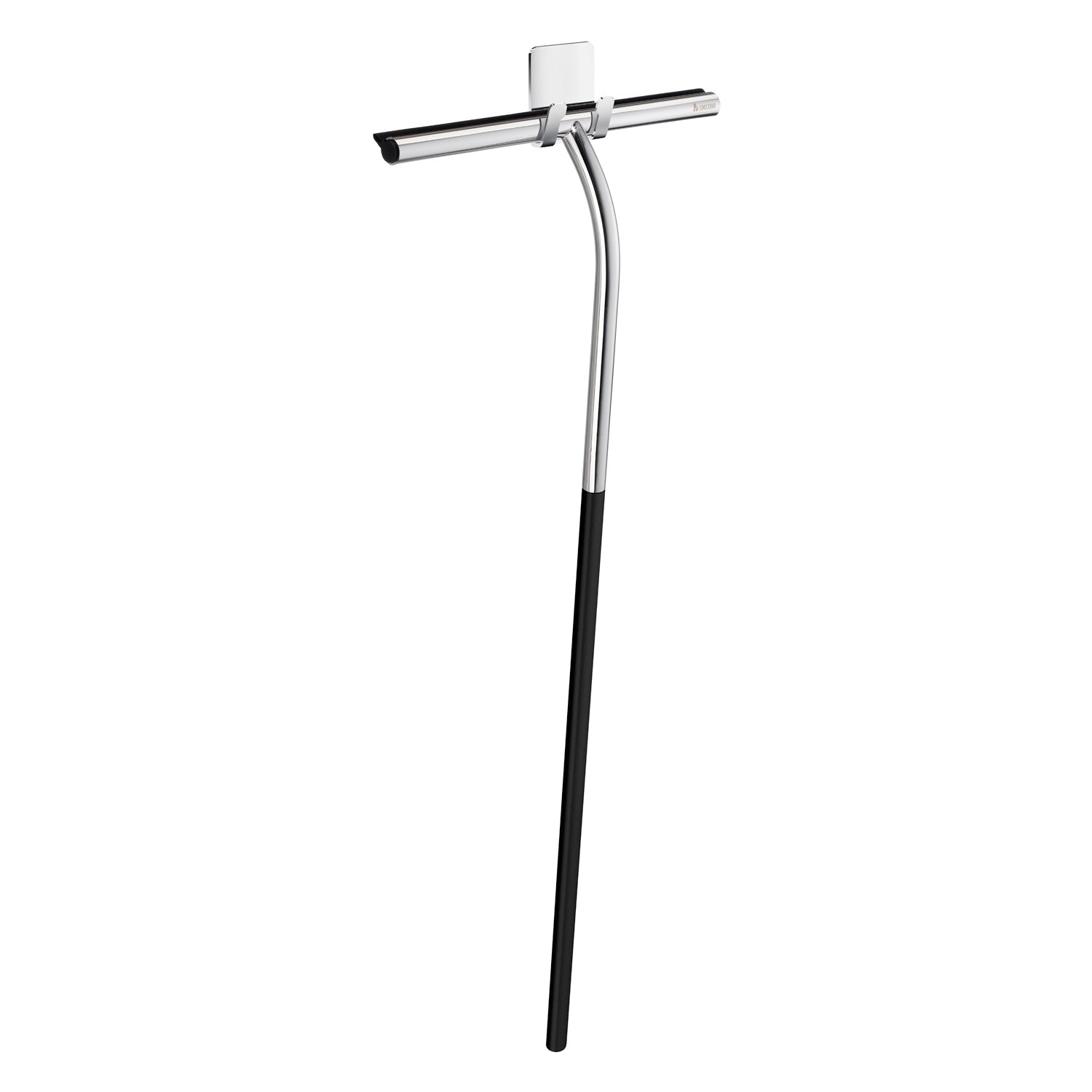 Chromed/black Steel Shower Squeegee With Self Adhesive Hook | Chromed Stainless Steel