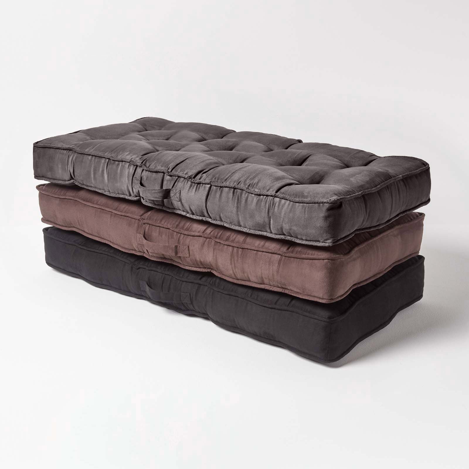 Faux Suede 2 Seater Booster Cushion | 50cm x 100cm | Chocolate