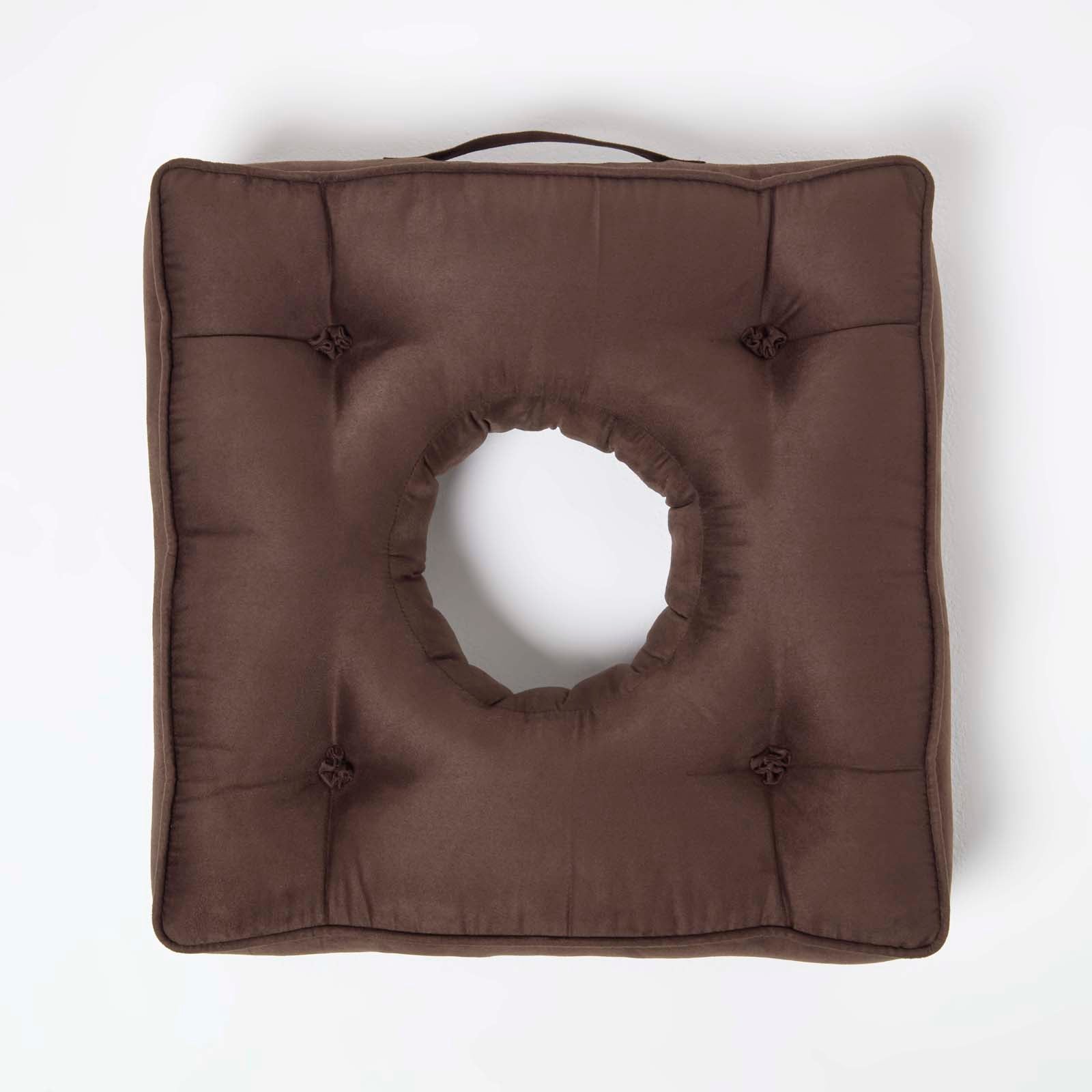 Faux Suede Coccyx Armchair Cushion | 50cm x 50cm | Brown