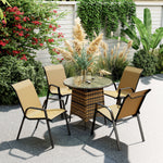 Outsunny Stackable Outdoor Chairs Set Of 4, Rattan With Armrests