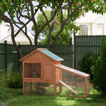 Wood Rabbit,bunny,guinea Pig Hutch Water-resistant W/ Ramp Outdoor Use
