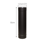 Flue Pipe Straights Various Sizes for 5" inch (125mm) | 500mm | Black