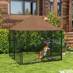 Dog House Kennel W/ Canopy Top, Lock, Bowl Holder