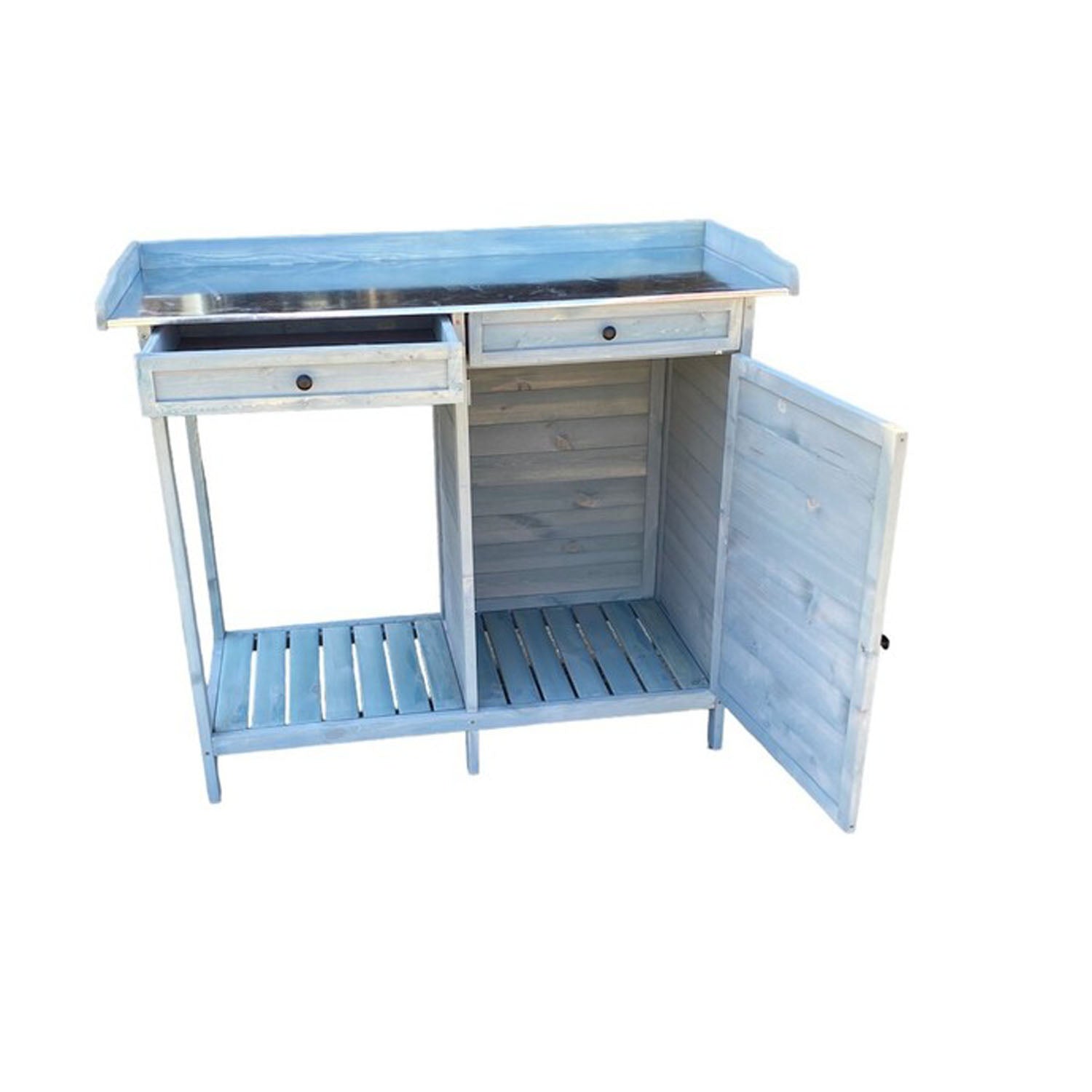 HYGRAD BUILT TO SURVIVE Potting Bench Table With Cabinet & 2 Drawers – Wooden Garden Work Station
