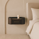 Valencia Wall-mounted Bedside, 1 Drawer, Dark Brown | Brown
