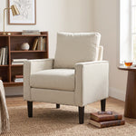 Removable Pillow Linen Accent Chair | Cream