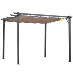3x3(m) Pergola Gazebo Sun Shade Shelter Aluminium Garden | Brown