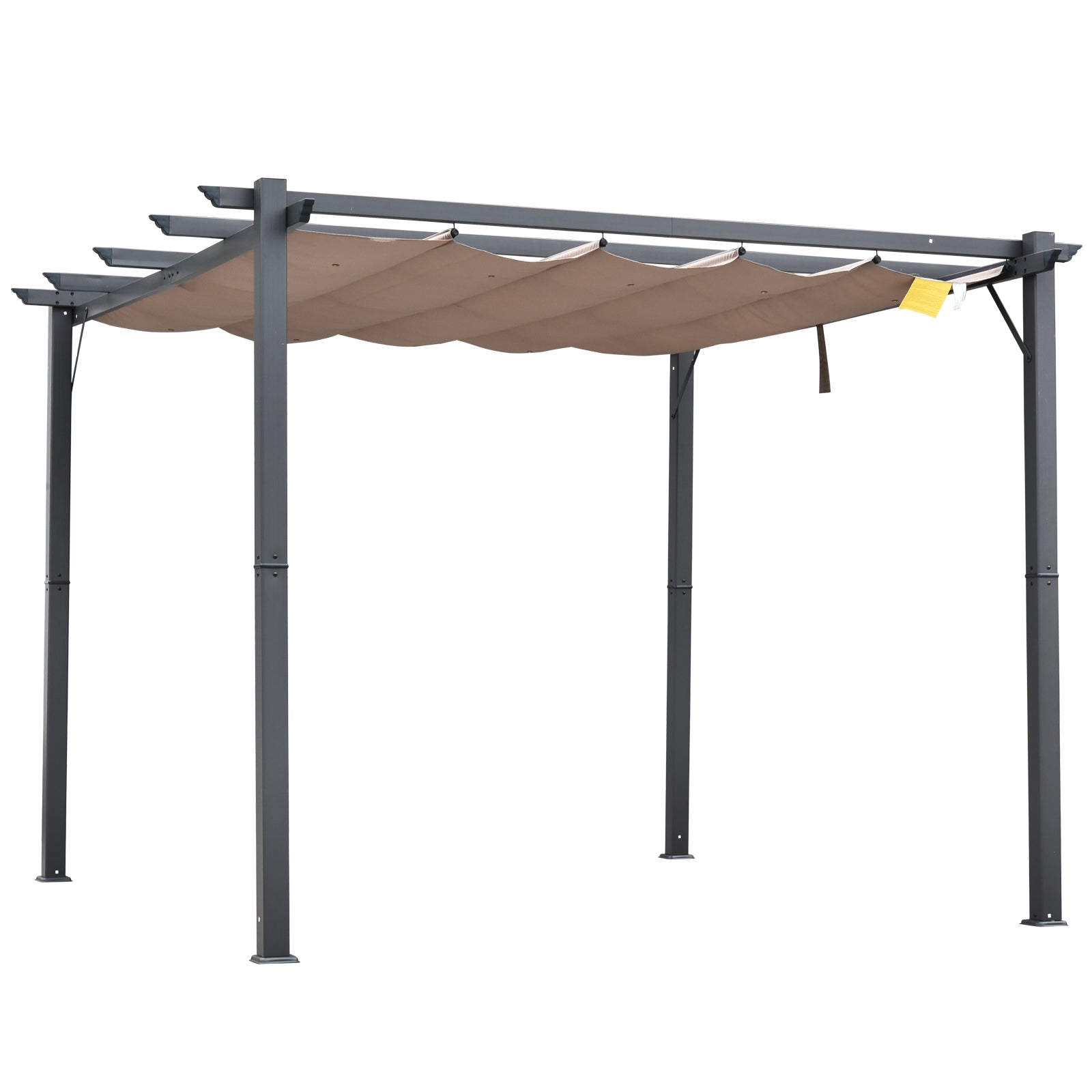 3x3(m) Pergola Gazebo Sun Shade Shelter Aluminium Garden | Brown