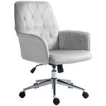 Tufted Swivel Computer Chair W/ Arm | Dove Gray