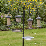 Complete Feeding Station Kit — 5-hook Metal Pole With Bath, Tray & Feeders | Black