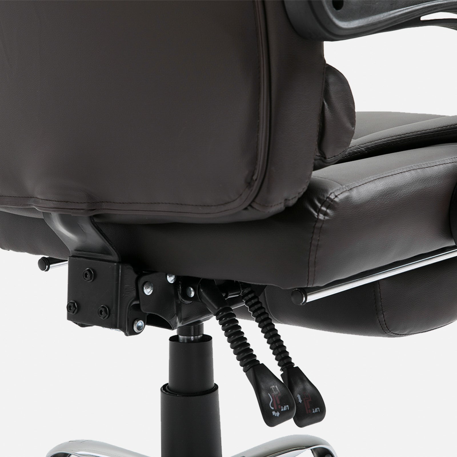 Pu Leather Executive Chair With Footrest | Brown