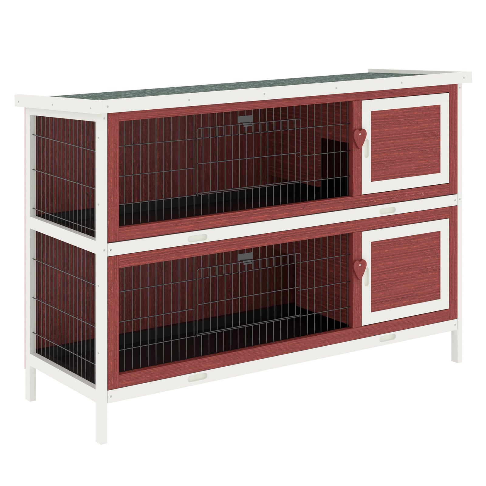 Two-tier Rabbit Hutch Large Elevated Wooden Bunny Cage W/ Removable Tray