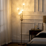 Modern Floor Lamp With K9 Crystal Shade 5 Light | One Size | Gold