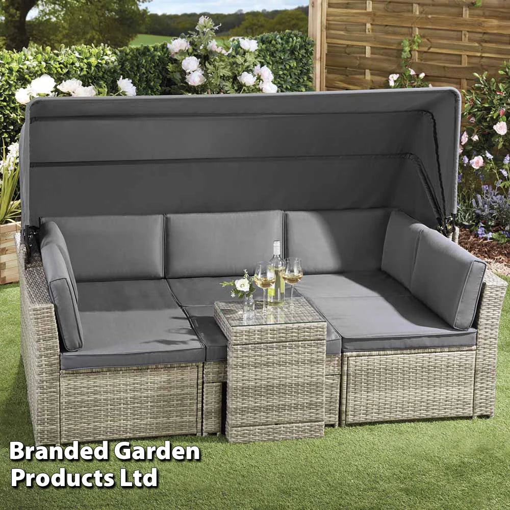 Garden_Gear California Rattan Daybed With Canopy