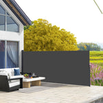 Retractable Side Awning, Garden Divider | Large | Black
