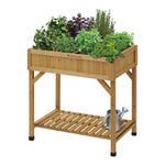 Raised Wooden Planter Herb Garden | Natural