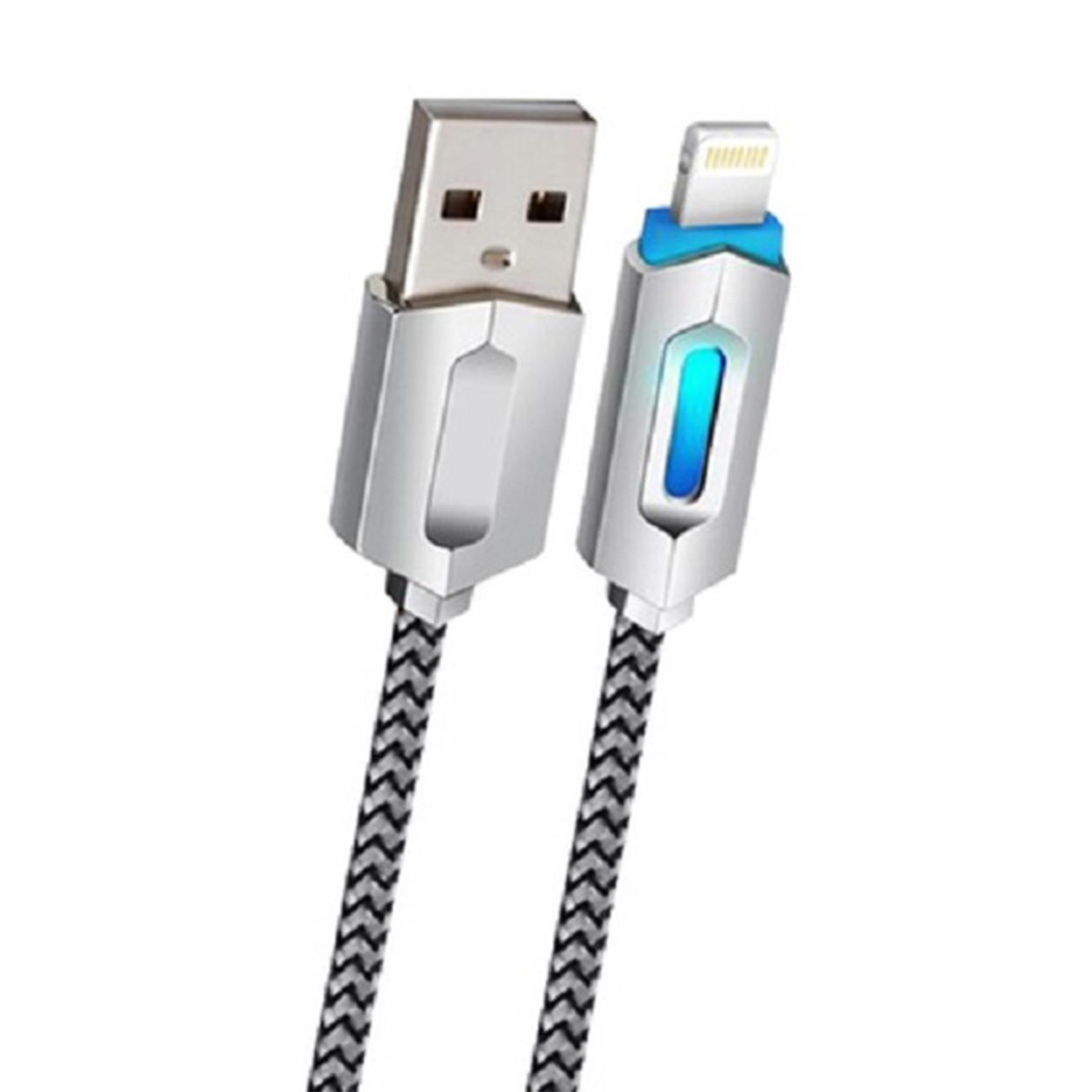 Portable & Lightweight Light Up 1 Metre Charge & Sync Cable Micro Usb, Grey