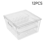 Stackable Clear Fridge Organisers Storage Boxes | Set-of-12