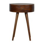 Solid Wood Nordic Chestnut Circular Bedside