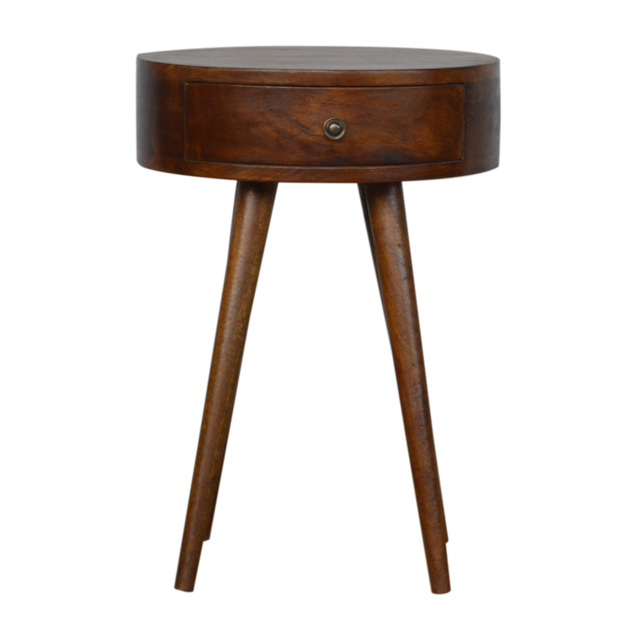 Solid Wood Nordic Chestnut Circular Bedside