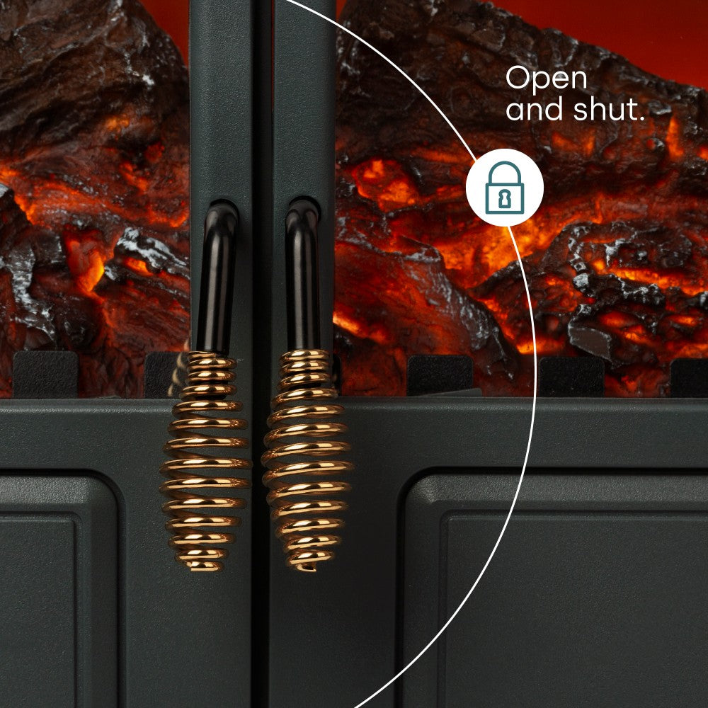 Electric Fireplace Heater With Dual Power Modes And Safety Cut Off