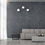 Boston Black Pendant Lamp 3xe14 Beautifully Hand Made From Black Metal And White Glass Contemporary Cool Style