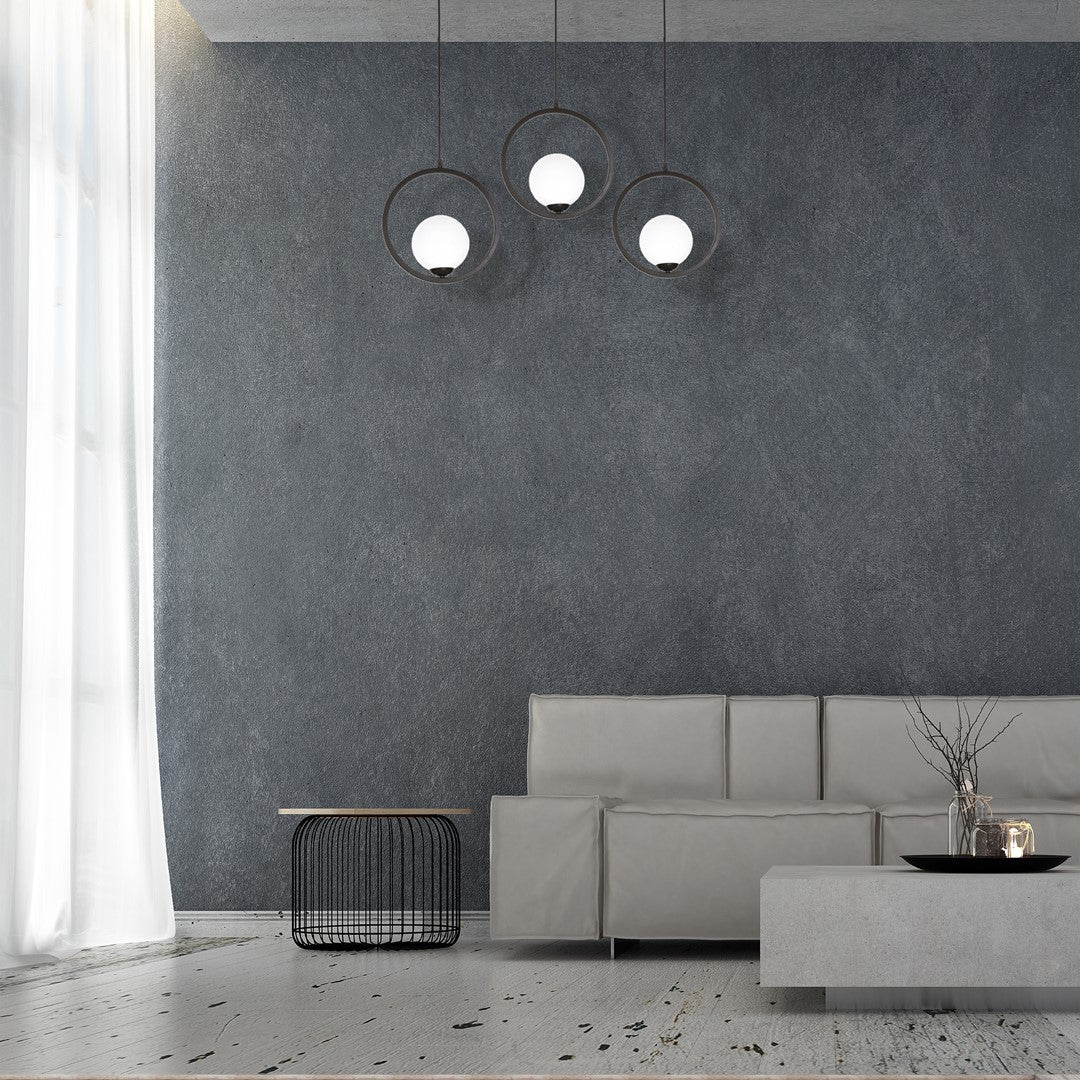 Boston Black Pendant Lamp 3xe14 Beautifully Hand Made From Black Metal And White Glass Contemporary Cool Style