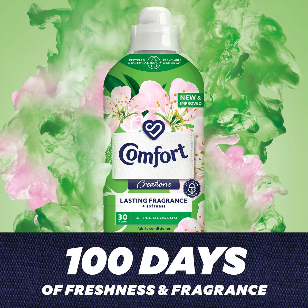 Fabric Conditioner Lasting Fragrance Apple Blossom 900ml, 30 Washes | Set of 4