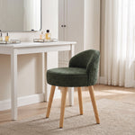 Breeins Chenille Dressing Table Stool With Rubberwood Legs