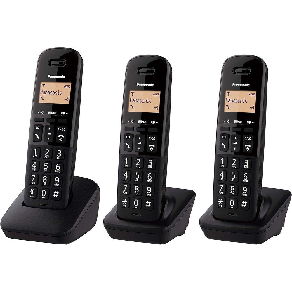 Kx-tgc413eb Digital Cordless Phone With Triple Handsets | Black