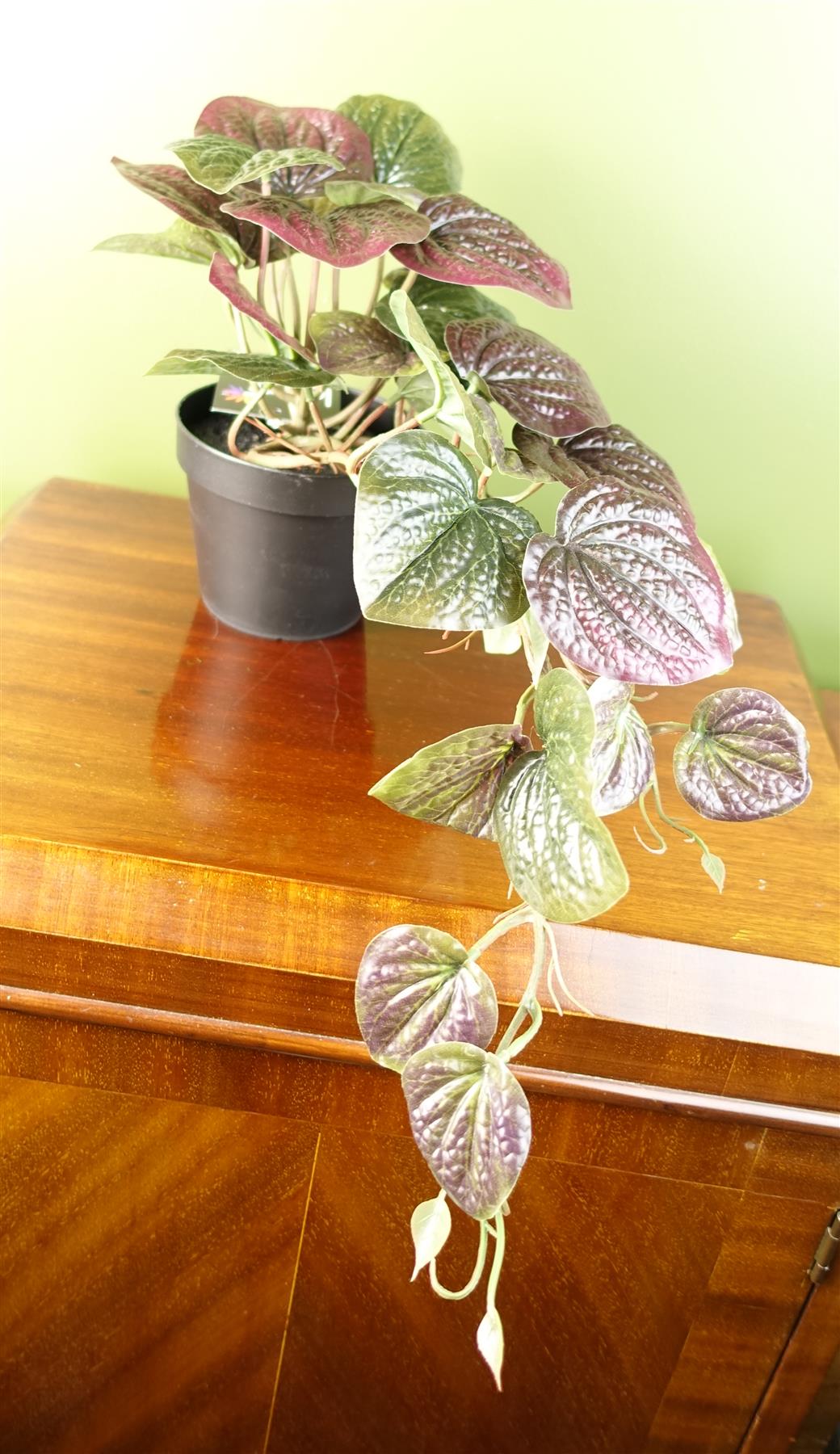 35cm Artificial Trailing Purple Potted Pothos Plant Realistic