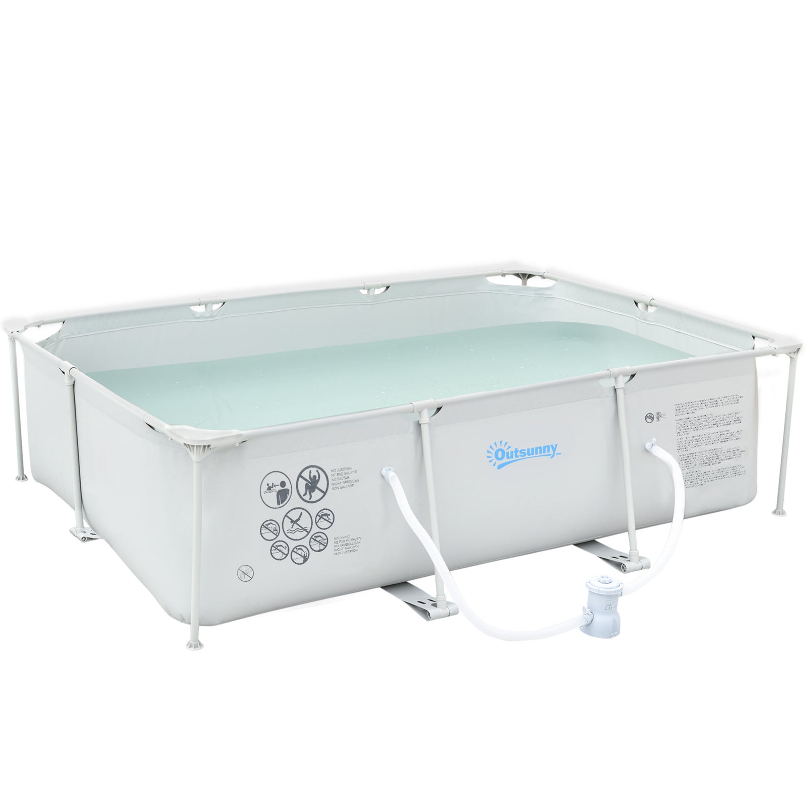 Steel Frame Pool With Filter Pump, Reinforced Sidewalls | Gray