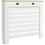 Radiator Cover With Drawer, Horizontal Slat | 111cm | White
